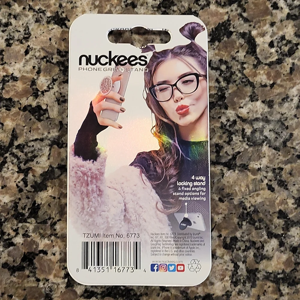 Nuckees Phone Grip & Stand new zebra fabric print W/ Snug hug technology w/stand